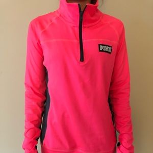 PINK neon athletic quarter zip sweatshirt